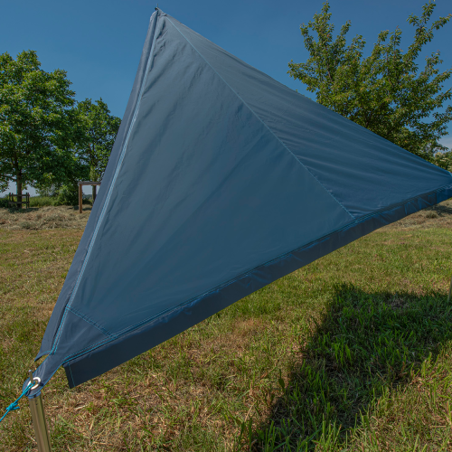 Bent Sonnensegel Zip-Protect Canvas Single mit Reißverschluss-Abdeckklappen dunkelblau/RV hellblau - Pavillons & Tarps