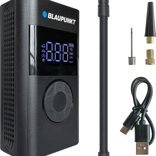 Blaupunkt Tragbare Akku-Luftpumpe TPM 124 mit Powerbank-Funktion / integrierter LED - Bootszubehör