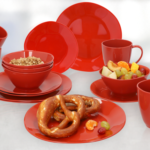 Berger Sevilla Geschirr-Set 16-tlg. Terracotta - Kunststoff und Melamin Geschirr-Sets