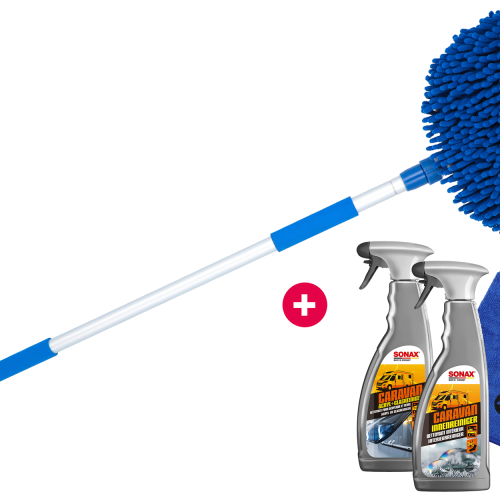 Berger Waschbürste + Insektentuch + Innenreiniger + Acryl- und Glasreiniger im Set - Bürsten, Schwämme, Tücher