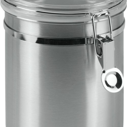 Metaltex Edelstahl Vorratsdose mit transparentem Deckel 1 Liter - Lebensmittelbehälter / Vorratsdosen