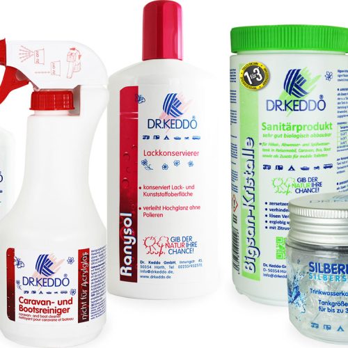 Dr. Keddo Starter-Set Wasserhygiene und Fahrzeugpflege - Wohnwagen - Wassertankentkeimung & -reinigung