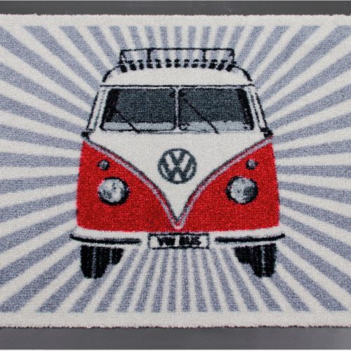 VW Collection T1 Bulli Strahlen Fußmatte Rot 70 x 50 cm - Fußmatten