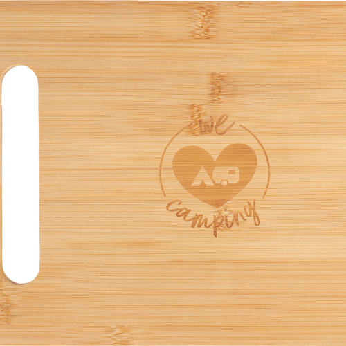 Berger Bambus Schneidebrett 28 x 22 cm "We Love Camping" - Schneidebretter