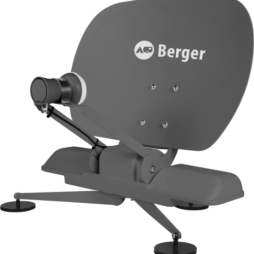 Berger Pathfinder 2.0 faltbare vollautomatische Sat-Anlage Grau - Camping-Sat-Anlagen