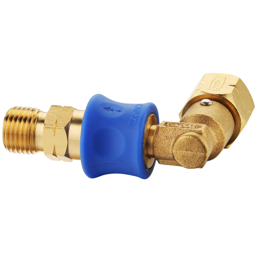 Cadac Quick Release Kupplungsstück mit Schnellkupplung für Gasgrill Schlauch D4 Anschluss Frankreich 90 Grad Winkel - Gasregler & Gasschläuche von Cadac Dometic