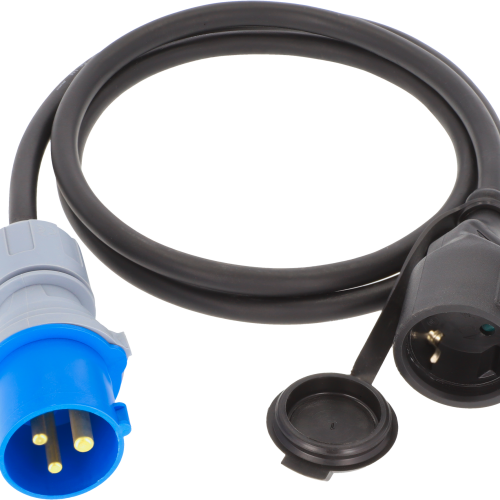 Berger Adapterleitung CEE-Stecker 3-polig und Schutzkontakt Kupplung 1,5 m - CEE-Kabel