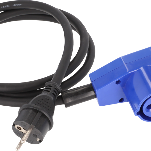 Berger Adapterleitung CEE-Winkelkupplung 3-polig und Schutzkontakt Stecker 1,5 m - CEE-Kabel