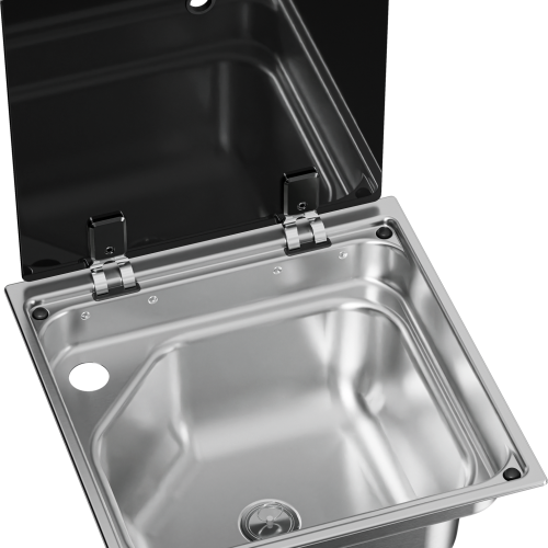 Dometic Spülbecken eckig  CVS1350G mit Glasabdeckung - Spülbecken