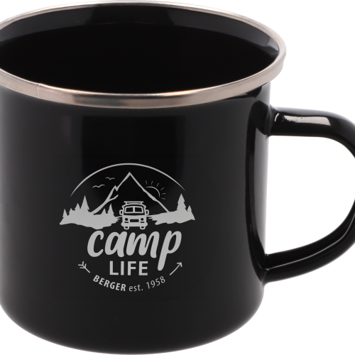 Camplife Emaille Becher 350 ml schwarz - Becher und Tassen