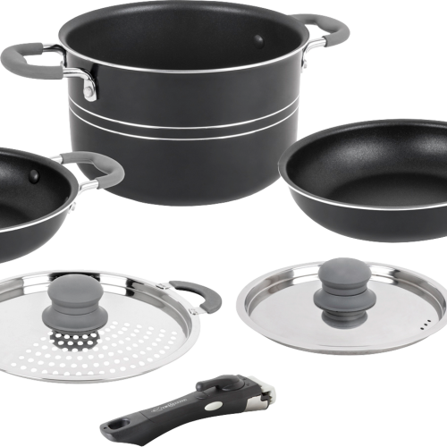 Brunner Topfset Flavor 7+1 teilig inklusive Befestigungsgurt Ø 20 cm - Kochgeschirr-Sets