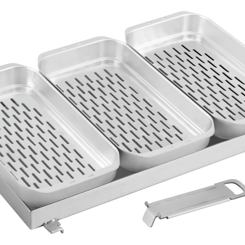 Enders Edelstahl Pfanne und Körbe Set 4-teilig für Gasgrill Urban II und Explorer II - Grillroste, Pfannen und Platten