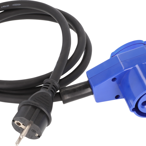 Berger Adapterleitung CEE-Winkelkupplung 3-polig und Schutzkontakt Kupplung mit Schutzkontaktstecker 1,5 m - CEE-Kabel