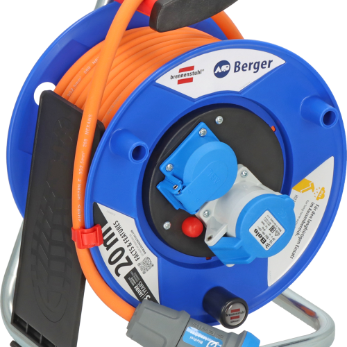 Berger by Brennenstuhl Camping- / Maritim Kabeltrommel Garant mit 230 V Schutzkontakt Steckdosen 20 Meter - Kabeltrommeln & Verlängerungskabel