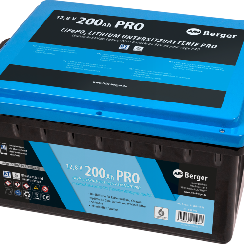 Berger LiFePO4 Lithium Untersitz Batterie 200 Ah mit Bluetooth und Heizung - Fahrzeug-Batterien