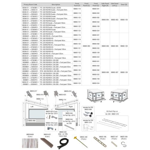 Fiamma Befestigungskit für Clipsysystem S  für Privacy Room Fiamma Artikelnummer 98655-899 - Ersatzteile Zelte & Markisen