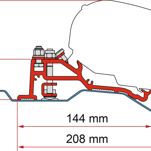 Fiamma Adapter Kit Ducato H2 Skyroof für F80 Markisen - Markisenadapter