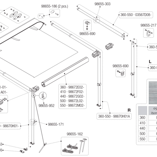 Fiamma Endrohrabdeckung Spannstange für Caravanstore / F35 Fiamma Artikelnummer 98655-303 - Ersatzteile Zelte & Markisen