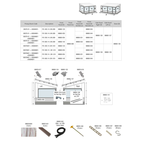 Fiamma Fast Clip Ext links für Markisenzelt Privacy Room F80L - Fiamma Ersatzteilnummer 98660-136 - Ersatzteile Zelte & Markisen