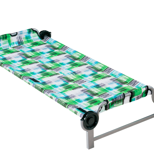 Disc-O-Bed Kid-O-Bed mit geradem Rahmen, ohne Seitentasche, blockpattern - Feldbetten