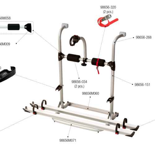 Fiamma Montagesatz für Carry Bike UL Restyling 17 Schwarz Fiamma Artikelnummer 98656M061 - Ersatzteile Fahrzeug