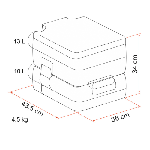 Fiamma Bi - Pot Tragbare Toilettte 34 cm - Chemietoiletten