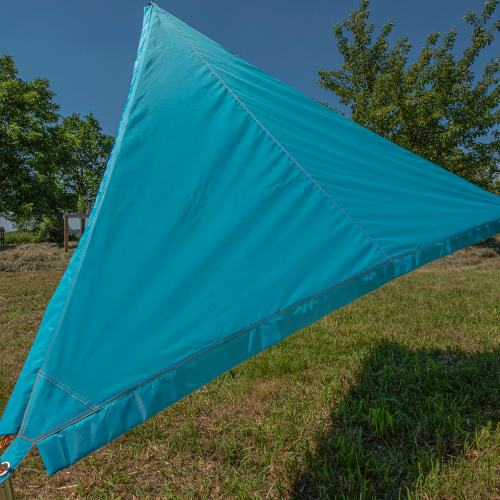 Bent Sonnensegel Zip-Protect Canvas Single mit Reißverschluss-Abdeckklappen türkis/RV orange - Pavillons & Tarps