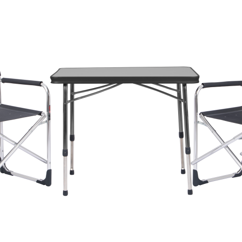 Crespo 3 teilige Tischgruppe Vanlife Set bestehend aus 2 Campingstühlen AL/214-40 und Campingtisch AP/250-40 - Klappstühle