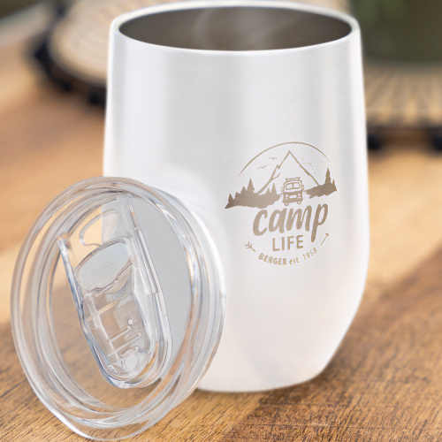 Camplife Thermo-Trinkbecher mit Deckel 360 ml weiß - Isolierbecher