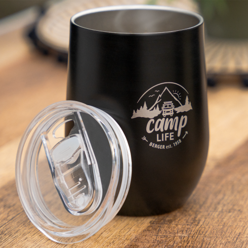 Camplife Thermo-Trinkbecher mit Deckel 360 ml schwarz - Isolierbecher