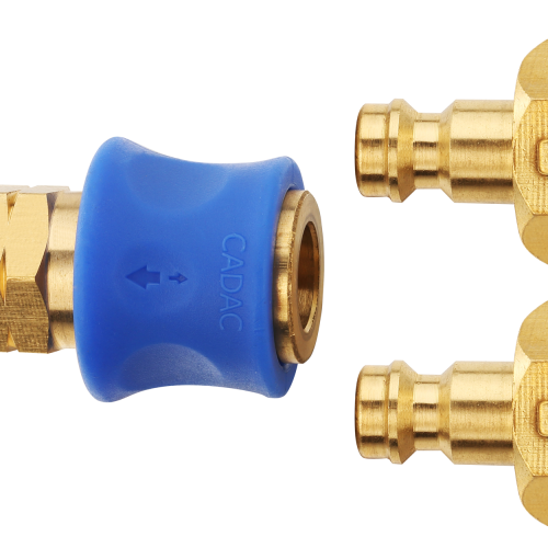 Cadac Quick Release Kupplungsstück mit Doppelkupplung für Gasgrill Schlauch D4 Anschluss Frankreich gerade - Gasregler & Gasschläuche von Cadac Dometic