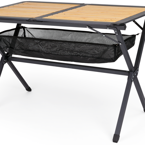 Berger Royal Alu-Bambus Rolltisch schwarz 110 x 70 cm - Rolltische