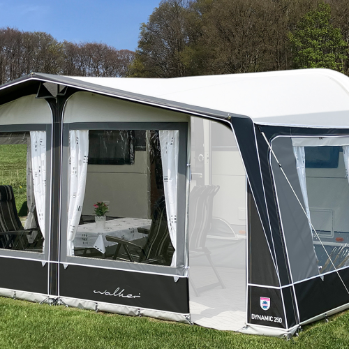 Walker Dynamic 250 Wohnwagen Vorzelt mit Stahlgestänge Größe 840 Umlaufmaß 826 - 855 cm - Wohnwagenvorzelte
