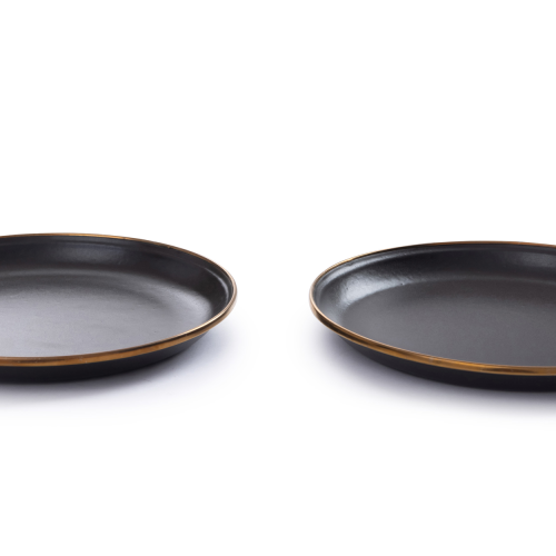 Barebones Emaille Salatteller-Set 2-tlg. Charcoal (20,9 cm) - Teller