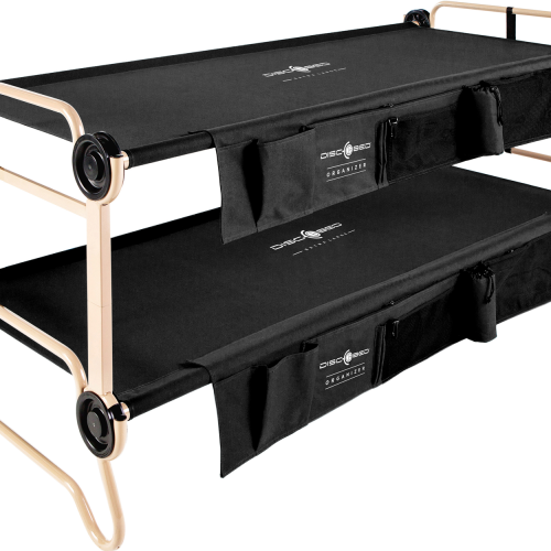 Disc-O-Bed Stockbett mit Seitentaschen XL Schwarz  - Feldbetten