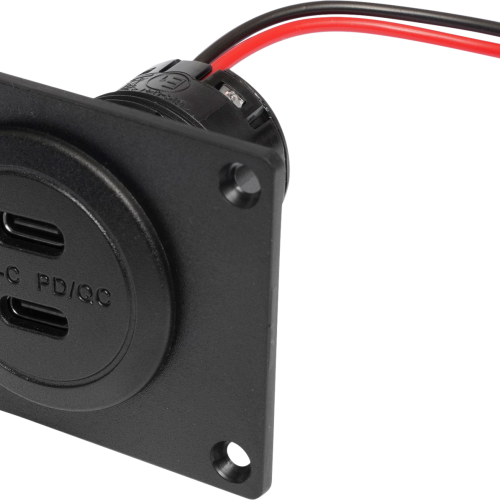 ProCar Power USB-C Doppelsteckdose mit Power Delivery und Quick Charge inkl. Montageplatte - 12 / 24 V Adapter & Kupplung