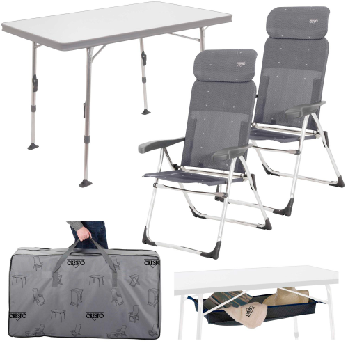 Crespo AL/213-CT Komplettset 5tlg Tisch + 2 Stühle  - Klappstühle