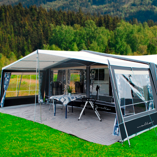 Walker Vorzelt Atrium-300 Anthrazit Glasfiber MAX 990 Umlaufmaß 976-1005 cm - Wohnwagenvorzelte