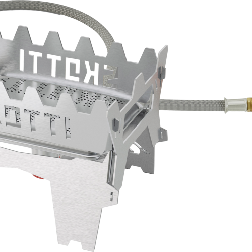 SKOTTI Faltbarer Campinkocher Booster Edelstahl 2,1 kW - Kartuschenkocher