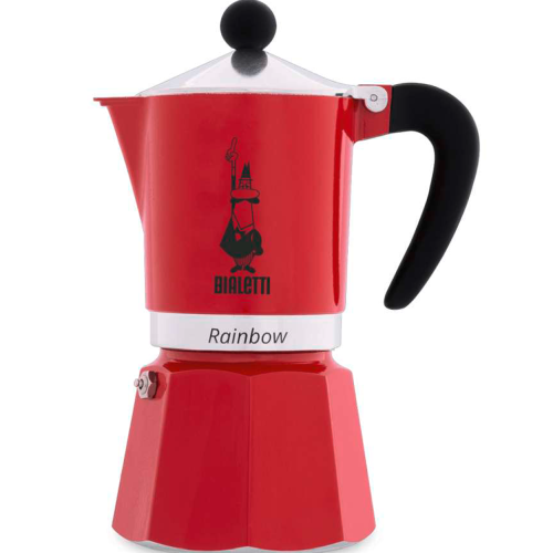 Bialetti Espressozubereiter Rainbow rot 3 Tassen 150 ml - Kaffeemaschinen & Wasserkocher