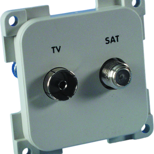 Inprojal System 10.000 Kombinations Steckdose TV mit SAT hellgrau - 12 / 24 V Einbausteckdosen