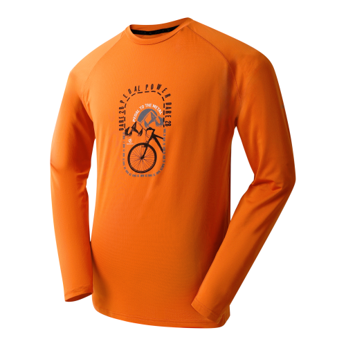 Dare2b Tech Langarm II Herren T-Shirt orange M - Herrenshirts, -hemden & -pullover von Dare 2b