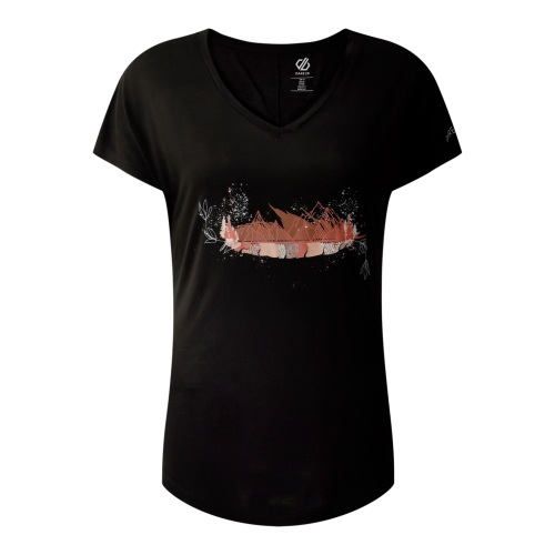 Dare2b Serene Damen T-Shirt schwarz 46 - Damenshirts, -blusen & -pullover von Dare 2b