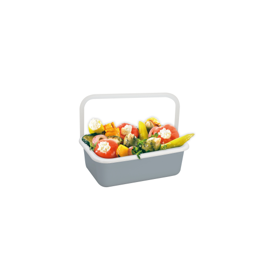 HoneyWare Emaille Frischhaltedose S 0,42 Liter licht grau  - Lebensmittelbehälter / Vorratsdosen