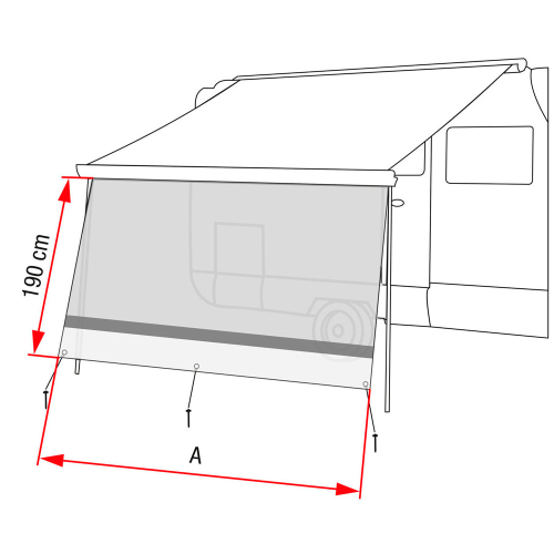 Fiamma Sun View XL 425 Markisenaufsatz Vorderwand Mindestmarkisenlänge 425 cm - Markisenvorzelte & Wände