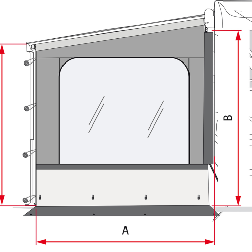 Fiamma Side W Pro Seitenwand mit großem Fenster für Fiamma F80L XXL - Markisenvorzelte & Wände