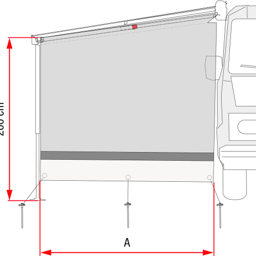 Fiamma Sun View Markisenaufsatz Seitenwand für F80L - Markisenvorzelte & Wände