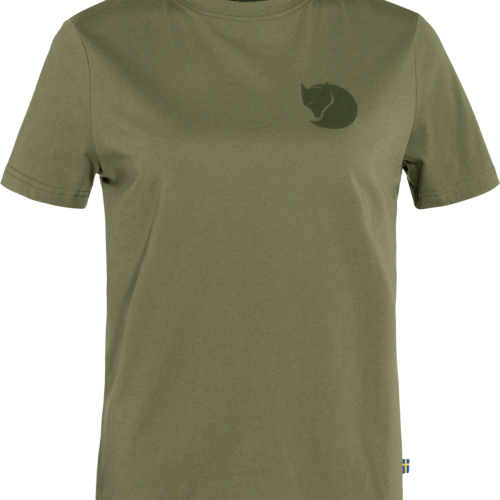 Fjällräven Fox Boxy Logo Tee Damenshirt olive XS - Damenshirts, -blusen & -pullover