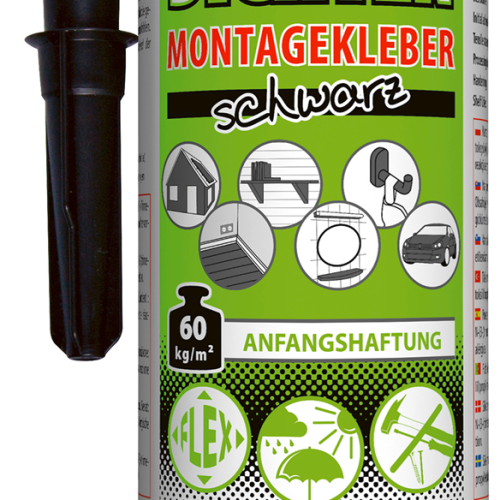 Petec Kleben und Dichten Montagekleber schwarz 290 ml  - Klebstoffe & Dichtmittel