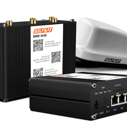 SELFSAT MWR 4540 4G Cat 6 WLAN Router bis 300 Mbps inkl. SELFSAT 5G Antenne weiß